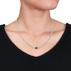 Thumbnail Image 3 of Lab-Created Emerald Link Chain Necklace Sterling Silver 16&quot;