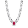 Thumbnail Image 1 of Lab-Created Ruby Link Chain Necklace Sterling Silver 16&quot;