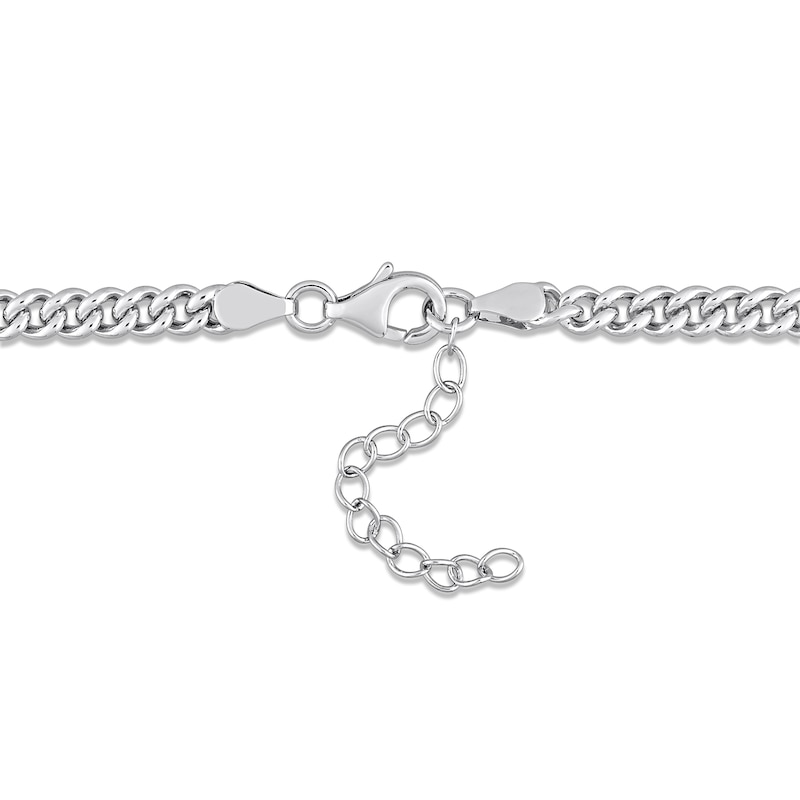 Main Image 4 of Lab-Created Ruby Link Chain Necklace Sterling Silver 16&quot;