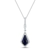 Thumbnail Image 1 of Blue & White Lab-Created Sapphire Necklace Sterling Silver 18&quot;