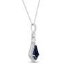 Thumbnail Image 1 of Blue & White Lab-Created Sapphire Necklace Sterling Silver 18"