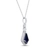Thumbnail Image 2 of Blue & White Lab-Created Sapphire Necklace Sterling Silver 18&quot;