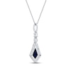 Thumbnail Image 2 of Blue & White Lab-Created Sapphire Necklace Sterling Silver 18"