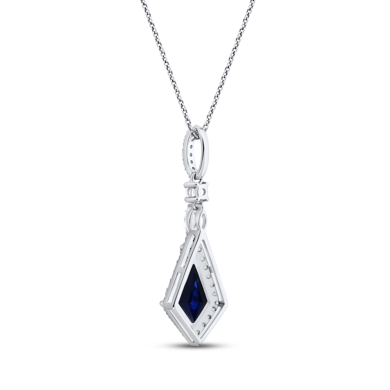 Blue & White Lab-Created Sapphire Necklace Sterling Silver 18"