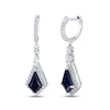 Thumbnail Image 1 of Blue & White Lab-Created Sapphire Drop Earrings Sterling Silver