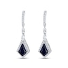 Thumbnail Image 1 of Blue & White Lab-Created Sapphire Drop Earrings Sterling Silver
