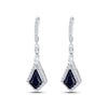 Thumbnail Image 2 of Blue & White Lab-Created Sapphire Drop Earrings Sterling Silver