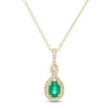 Thumbnail Image 1 of Emerald & Diamond Necklace 1/10 ct tw Round-cut 10K Yellow Gold 18&quot;