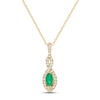Thumbnail Image 0 of Emerald & Diamond Necklace 1/8 ct tw Round-cut 10K Yellow Gold 18"