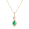 Thumbnail Image 1 of Emerald & Diamond Necklace 1/8 ct tw Round-cut 10K Yellow Gold 18&quot;