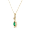 Thumbnail Image 1 of Emerald & Diamond Necklace 1/8 ct tw Round-cut 10K Yellow Gold 18"