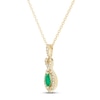 Thumbnail Image 2 of Emerald & Diamond Necklace 1/8 ct tw Round-cut 10K Yellow Gold 18&quot;