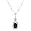 Thumbnail Image 1 of Blue Sapphire & Diamond Necklace 1/10 ct tw Round-cut 10K White Gold 18&quot;