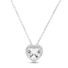 Thumbnail Image 1 of White Lab-Created Sapphire Heart Necklace Sterling Silver 18&quot;