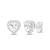 Thumbnail Image 1 of White Lab-Created Sapphire Heart Stud Earrings Sterling Silver