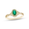 Emerald & Diamond Ring 1/5 ct tw Round-cut 10K Yellow Gold