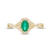 Emerald & Diamond Ring 1/5 ct tw Round-cut 10K Yellow Gold