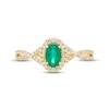 Thumbnail Image 3 of Emerald & Diamond Ring 1/5 ct tw Round-cut 10K Yellow Gold