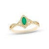 Thumbnail Image 1 of Emerald & Diamond Ring 1/6 ct tw Round-cut 10K Yellow Gold
