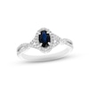 Thumbnail Image 1 of Blue Sapphire & Diamond Ring 1/5 ct tw Round-cut 10K White Gold