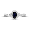 Thumbnail Image 3 of Blue Sapphire & Diamond Ring 1/5 ct tw Round-cut 10K White Gold