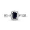 Thumbnail Image 3 of Blue Sapphire & Diamond Ring 1/6 ct tw Round-cut 10K White Gold
