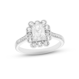 White Lab-Created Sapphire Ring Sterling Silver
