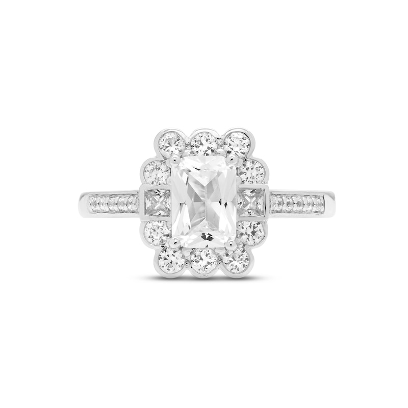 Main Image 3 of White Lab-Created Sapphire Ring Sterling Silver