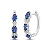 Thumbnail Image 0 of Blue & White Lab-Created Sapphire Hoop Earrings Sterling Silver