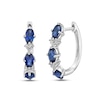 Thumbnail Image 1 of Blue & White Lab-Created Sapphire Hoop Earrings Sterling Silver