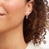 Thumbnail Image 2 of Blue & White Lab-Created Sapphire Hoop Earrings Sterling Silver