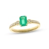 Thumbnail Image 0 of Emerald & Diamond Ring 1/8 ct tw Round-cut 10K Yellow Gold