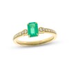 Thumbnail Image 0 of Emerald & Diamond Ring 1/8 ct tw Round-cut 10K Yellow Gold