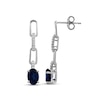 Thumbnail Image 0 of Blue & White Lab-Created Sapphire Paperclip Drop Earrings Sterling Silver