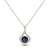Thumbnail Image 0 of Blue Sapphire & Diamond Drop Necklace 1/8 ct tw Round-cut 10K Yellow Gold 18"