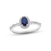 Thumbnail Image 1 of Blue Sapphire & Diamond Ring 1/5 ct tw Round-cut 10K White Gold