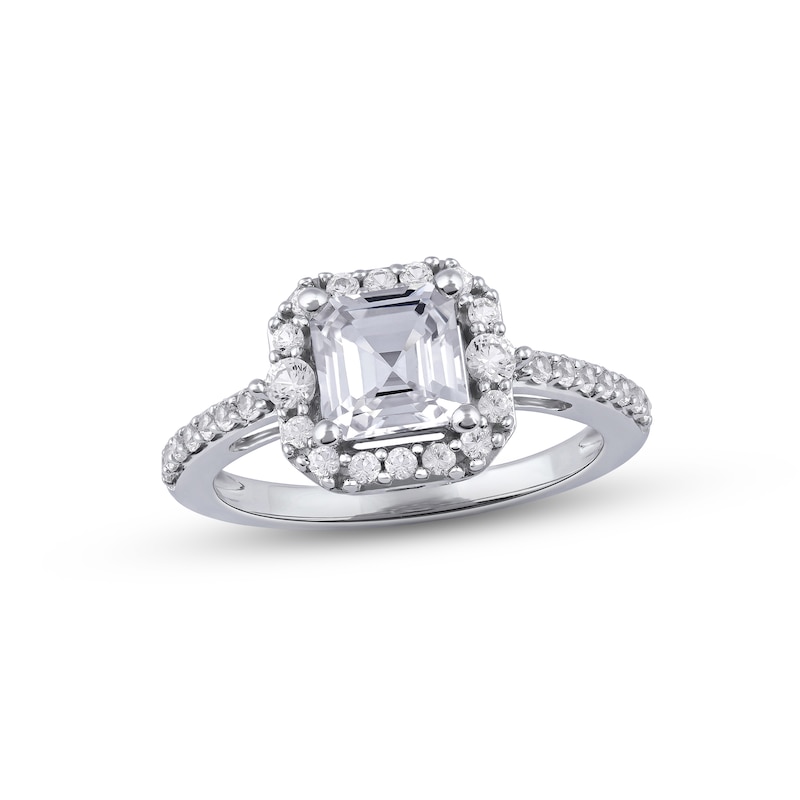 Main Image 1 of White Lab-Created Sapphire Ring Sterling Silver