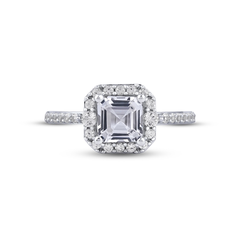 Main Image 3 of White Lab-Created Sapphire Ring Sterling Silver