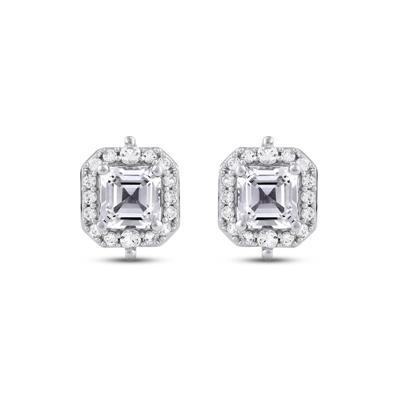 White Lab-Created Sapphire Stud Earrings Sterling Silver | Kay