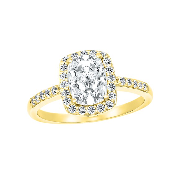 White Lab-Created Sapphire Ring 10K Yellow Gold