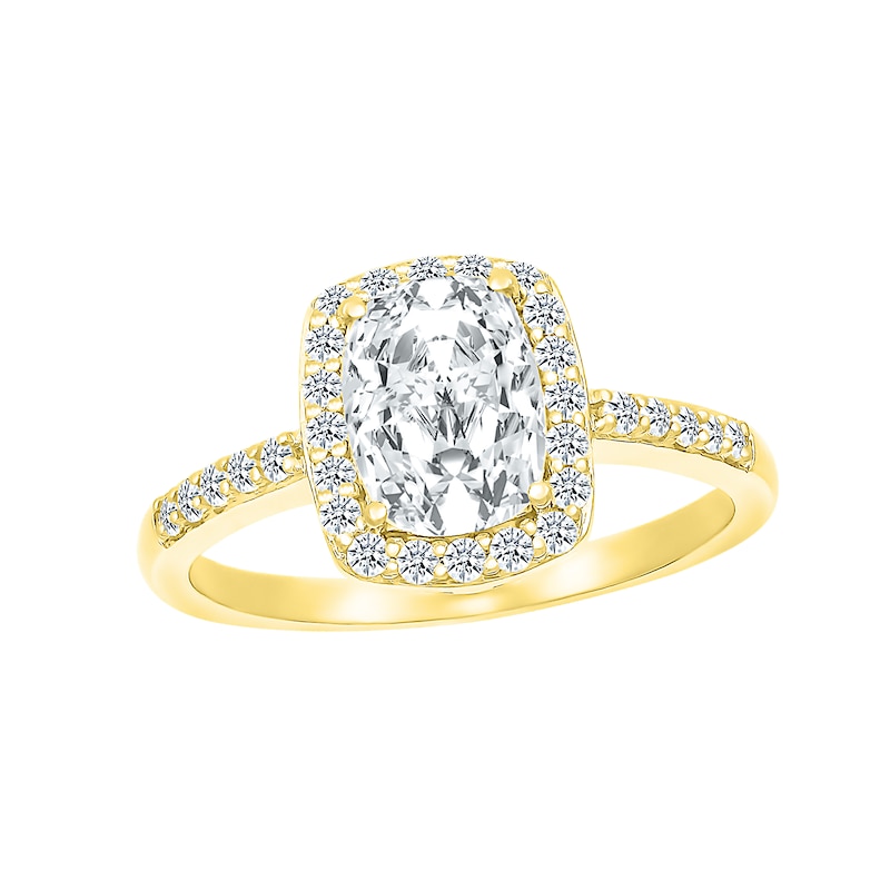 Main Image 1 of White Lab-Created Sapphire Ring 10K Yellow Gold