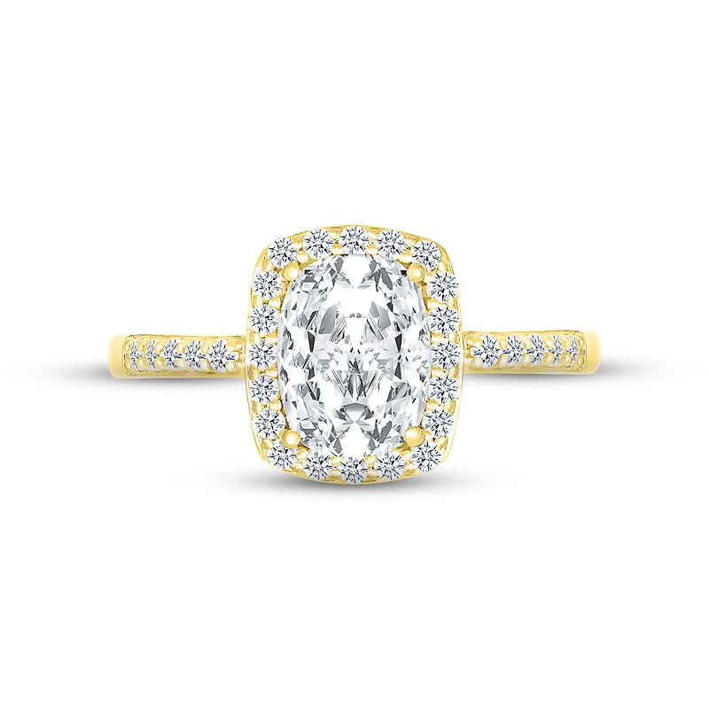 Main Image 2 of White Lab-Created Sapphire Ring 10K Yellow Gold