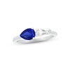 Thumbnail Image 1 of Blue & White Lab-Created Sapphire Ring Sterling Silver