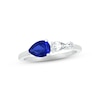 Thumbnail Image 0 of Blue & White Lab-Created Sapphire Ring Sterling Silver