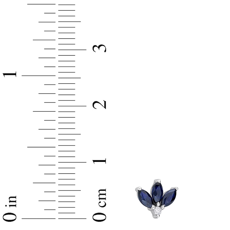 Main Image 2 of Blue Sapphire & Diamond Earrings 10K White Gold