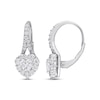 Thumbnail Image 1 of White Lab-Created Sapphire Heart Earrings Sterling Silver