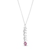 Lab-Created Ruby & White Lab-Created Sapphire "Nana" Necklace Sterling Silver 18"