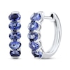 Thumbnail Image 1 of Iolite Hoop Earrings 10K White Gold