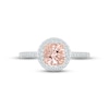 Morganite & White Lab-Created Sapphire Ring Sterling Silver & 10K Rose Gold