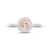 Thumbnail Image 2 of Morganite & White Lab-Created Sapphire Ring Sterling Silver & 10K Rose Gold